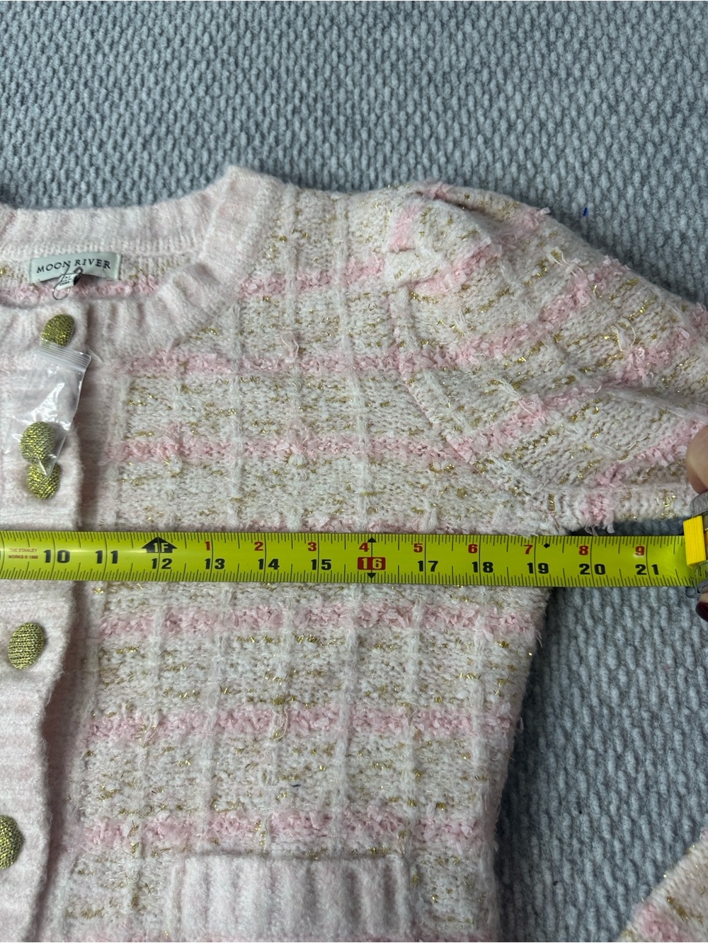 Moon River Tweed Sweater Skirt Set Pink Sz M - Picture 5 of 9